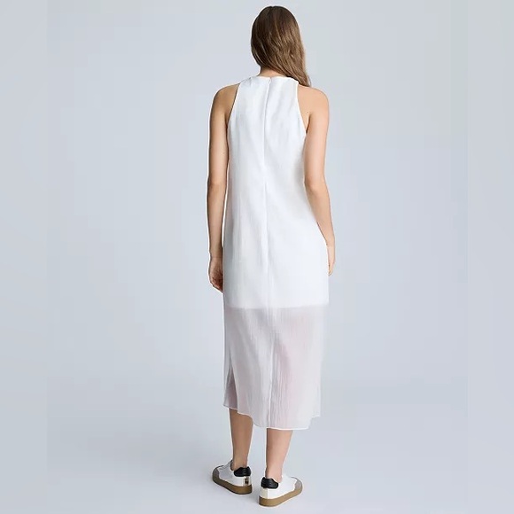 Kenneth Cole Women's Sheer-Overlay White Midi Dress - Picture 4 of 10